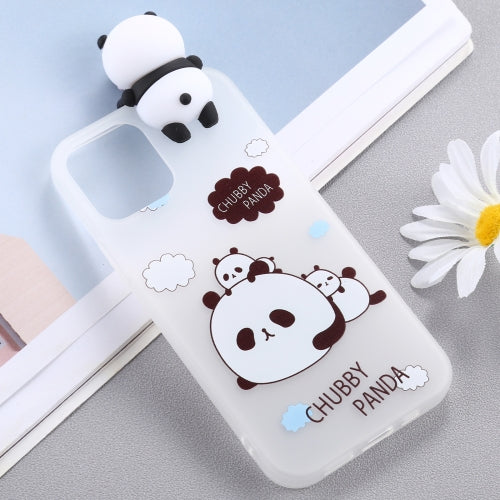 Pattern 3D Lovely Papa Panda Shockproof Protective Case For iPhone 11 Pro(Three Pandas)