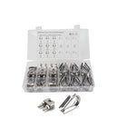 24 PCS M8 304 Stainless Steel Wire Rope Cable Clip Clamp with Thimble Triangle Ring