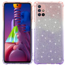 For Samsung Galaxy M31s Gradient Glitter Powder Shockproof TPU Protective Case(Orange Purple)