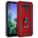 For LG Aristo 5 Shockproof TPU + PC Protective Case with 360 Degree Rotating Holder(Red)