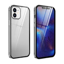 Double Sides Tempered Glass Magnetic Adsorption Metal Frame HD Screen Case For iPhone 12 mini(Silver)