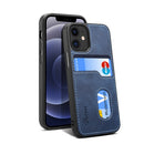 H09 TPU + PU Leather Shockproof Protective Case with Card Slots For iPhone 12 mini(Blue)