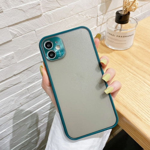 Electroplating All-Inclusive Pure TPU Protective Case with Metal Lens Cover For iPhone 11 Pro Max(Dark Green Gray)