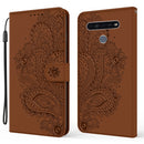 For LG K61 3D Peacock Embossed Pattern Horizontal Flip Leather Case with Holder & Card Slot & Wallet & Lanyard(Brown)