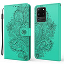 For Samsung Galaxy S20 Ultra Peacock Embossed Pattern Horizontal Flip Leather Case with Holder & Card Slots & Wallet & Lanyard(Green)