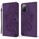 For Samsung Galaxy S20 FE Peacock Embossed Pattern Horizontal Flip Leather Case with Holder & Card Slots & Wallet & Lanyard(Purple)
