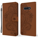 For Samsung Galaxy S10e Peacock Embossed Pattern Horizontal Flip Leather Case with Holder & Card Slots & Wallet & Lanyard(Brown)