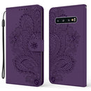 For Samsung Galaxy S10+ Peacock Embossed Pattern Horizontal Flip Leather Case with Holder & Card Slots & Wallet & Lanyard(Purple)