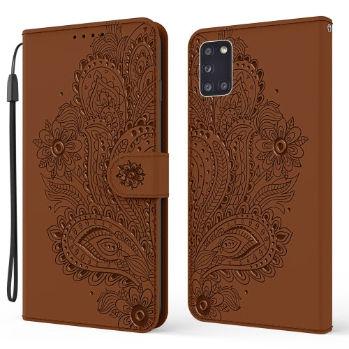 For Samsung Galaxy M51 Peacock Embossed Pattern Horizontal Flip Leather Case with Holder & Card Slots & Wallet & Lanyard(Brown)