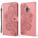 For Samsung Galaxy J2 Core / 2020 Peacock Embossed Pattern Horizontal Flip Leather Case with Holder & Card Slots & Wallet & Lanyard(Pink)