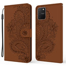 For Samsung Galaxy A91 / S10 Lite Peacock Embossed Pattern Horizontal Flip Leather Case with Holder & Card Slots & Wallet & Lanyard(Brown)
