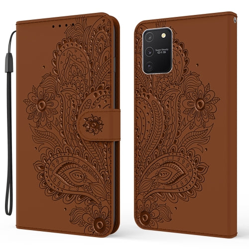For Samsung Galaxy A91 / S10 Lite Peacock Embossed Pattern Horizontal Flip Leather Case with Holder & Card Slots & Wallet & Lanyard(Brown)
