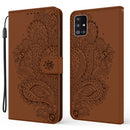 For Samsung Galaxy A51 5G Peacock Embossed Pattern Horizontal Flip Leather Case with Holder & Card Slots & Wallet & Lanyard(Brown)