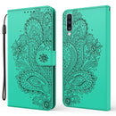 For Samsung Galaxy A50 Peacock Embossed Pattern Horizontal Flip Leather Case with Holder & Card Slots & Wallet & Lanyard(Green)
