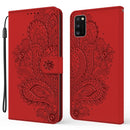 For Samsung Galaxy A41 Peacock Embossed Pattern Horizontal Flip Leather Case with Holder & Card Slots & Wallet & Lanyard(Red)