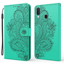 For Samsung Galaxy A40 Peacock Embossed Pattern Horizontal Flip Leather Case with Holder & Card Slots & Wallet & Lanyard(Green)
