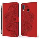 For Samsung Galaxy A20 / A30 Peacock Embossed Pattern Horizontal Flip Leather Case with Holder & Card Slots & Wallet & Lanyard(Red)