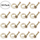 50 PCS M19 Adjustable Color Galvanized Iron Double Wire Hose Clamps