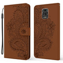 For Xiaomi Redmi Note 9S / Note 9 Pro Peacock Embossed Pattern Horizontal Flip Leather Case with Holder & Card Slots & Wallet & Lanyard(Brown)