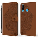 For Huawei P30 lite / Nova 4e Peacock Embossed Pattern Horizontal Flip Leather Case with Holder & Card Slots & Wallet & Lanyard(Brown)