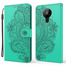 For Nokia 5.3 Peacock Embossed Pattern Horizontal Flip Leather Case with Holder & Card Slots & Wallet & Lanyard(Green)