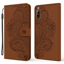 For Sony Xperia L4 Peacock Embossed Pattern Horizontal Flip Leather Case with Holder & Card Slots & Wallet & Lanyard(Brown)