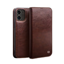 QIALINO Horizontal Flip Leather Case with Holder & Card Slots & Wallet For iPhone 12 mini(Brown)