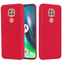 For Motorola Moto G9 Play Pure Color Liquid Silicone Shockproof Full Coverage Case(Red)