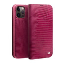 QIALINO Crocodile Texture Horizontal Flip Leather Case with Card Slots & Wallet For iPhone 12 Pro Max(Rose Red)
