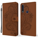 For Motorola Moto G8 Power Lite Peacock Embossed Pattern Horizontal Flip Leather Case with Holder & Card Slots & Wallet & Lanyard(Brown)