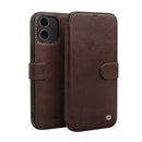QIALINO Business Magnetic Horizontal Flip Leather Case with Card Slots & Wallet For iPhone 12 / 12 Pro(Dark Brown)