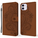 For iPhone 11 Peacock Embossed Pattern Horizontal Flip Leather Case with Holder & Card Slots & Wallet & Lanyard(Brown)