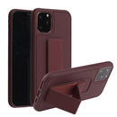 Shockproof PC + TPU Protective Case with Wristband & Holder For iPhone 12 / 12 Pro(Coffee)