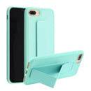 Shockproof PC + TPU Protective Case with Wristband & Holder For iPhone SE 2020 / 8 / 7(Mint Green)