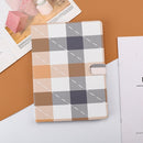 Plaid Pattern Horizontal Flip Leather Case with Holder & Sleep / Wake-up Function For iPad 9.7 (2018) & (2017)(Brown)