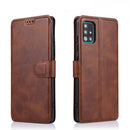 For Samsung Galaxy A71 Calf Texture Magnetic Buckle Horizontal Flip Leather Case with Holder & Card Slots & Wallet & Photo Frame(Coffee)