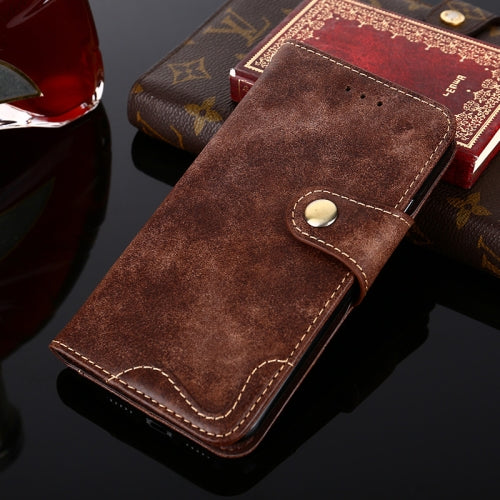 For Samsung Galaxy A41 Rivet PU + TPU Horizontal Flip Leather Case with Holder & Card Slots & Wallet(Coffee)