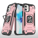 Magnetic Armor Shockproof TPU + PC Case with Metal Ring Holder For iPhone 12 mini(Rose Gold)