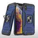 Magnetic Armor Shockproof TPU + PC Case with Metal Ring Holder For iPhone XS Max(Blue)