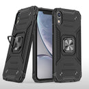 Magnetic Armor Shockproof TPU + PC Case with Metal Ring Holder For iPhone XR(Black)