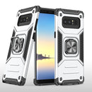 For Samsung Galaxy Note 8 Magnetic Armor Shockproof TPU + PC Case with Metal Ring Holder(Silver)