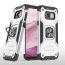 For Samsung Galaxy S8 Magnetic Armor Shockproof TPU + PC Case with Metal Ring Holder(Silver)