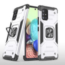 For Samsung Galaxy A71 5G Magnetic Armor Shockproof TPU + PC Case with Metal Ring Holder(Silver)