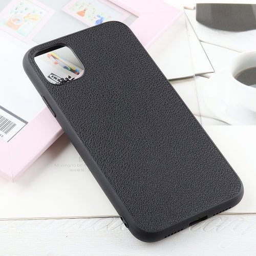 Bead Texture Genuine Leather Protective Case For iPhone 11(Black)