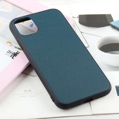 Bead Texture Genuine Leather Protective Case For iPhone 11 Pro(Green)