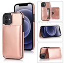 Shockproof PU + TPU Protective Case with Card Slots & Holder For iPhone 12 mini(Rose Gold)