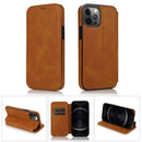 Strong Magnetic Closure PU + TPU Leather Case with Card Slots & Holder For iPhone 12 Pro Max(Khaki)