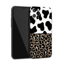 Precision Hole Shockproof Protective Case For iPhone 11(Leopard + Milk Cow)