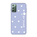 For Samsung Galaxy Note20 Small Smiley Heart Pattern Shockproof TPU Case(Light Purple)