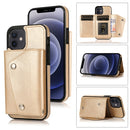 Shockproof PU + TPU Leather Case with Card Slots & Holder & Photo Frame & Wallet & Lanyard For iPhone 12 mini(Gold)